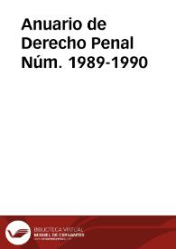 Anuario de Derecho Penal. Núm. 1989-1990 | Biblioteca Virtual Miguel de Cervantes