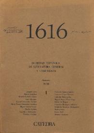 1616 : Anuario de la Sociedad Española de Literatura General y Comparada. Anuario I, 1978 | Biblioteca Virtual Miguel de Cervantes