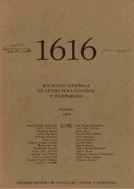 1616 : Anuario de la Sociedad Española de Literatura General y Comparada. Anuario VI-VII, 1988-89 | Biblioteca Virtual Miguel de Cervantes
