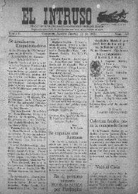 El intruso. Bi-Semanario Joco-serio netamente independiente. Tomo I, núm. 58, jueves 11 de agosto de 1921 | Biblioteca Virtual Miguel de Cervantes