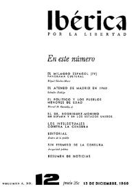 Ibérica por la libertad. Volumen 8, Nº 12, 15 de diciembre de 1960 | Biblioteca Virtual Miguel de Cervantes