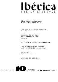 Ibérica por la libertad. Volumen 11, Nº 10, 15 de octubre de 1963 | Biblioteca Virtual Miguel de Cervantes