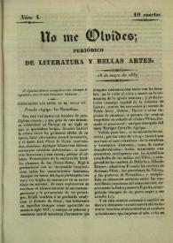 No me olvides. Núm. 4, 28 de mayo de 1837 | Biblioteca Virtual Miguel de Cervantes