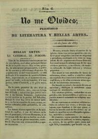 No me olvides. Núm. 6, 11 de junio de 1837 | Biblioteca Virtual Miguel de Cervantes
