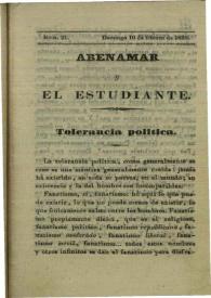 Abenamar y el estudiante. Núm. 21, domingo 10 de febrero de 1839 | Biblioteca Virtual Miguel de Cervantes