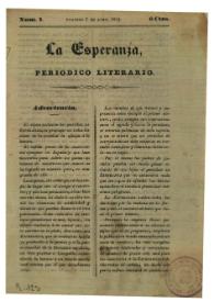 La esperanza : periódico literario. Núm. 1, domingo 7 de abril de 1839 | Biblioteca Virtual Miguel de Cervantes
