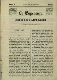 La esperanza : periódico literario. Núm. 7, domingo 19 de mayo de 1839 | Biblioteca Virtual Miguel de Cervantes