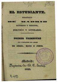 Abenamar y el estudiante. Vol. II, Numero 1, jueves 4 de abril de 1839 | Biblioteca Virtual Miguel de Cervantes