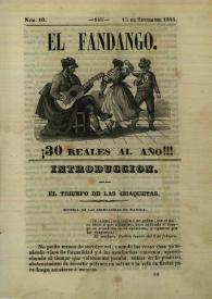 El fandango : periódico nacional : papelito ... satírico escrito por los redactores de La Risa inundado de caricaturas ... Núm. 10, 15 de setiembre de 1845 | Biblioteca Virtual Miguel de Cervantes
