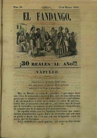 El fandango : periódico nacional : papelito ... satírico escrito por los redactores de La Risa inundado de caricaturas ... Núm. 16, 15 de marzo de 1846 | Biblioteca Virtual Miguel de Cervantes