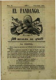 El fandango : periódico nacional : papelito ... satírico escrito por los redactores de La Risa inundado de caricaturas ... Núm. 17, 15 de abril de 1846 | Biblioteca Virtual Miguel de Cervantes