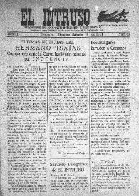 El intruso. Tri-Semanario Joco-serio netamente independiente. Tomo I, núm. 83, sábado 8 de octubre de 1921 | Biblioteca Virtual Miguel de Cervantes