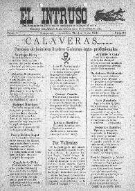 El intruso. Tri-Semanario Joco-serio netamente independiente. Tomo I, núm. 93, martes 1 de noviembre de 1921 | Biblioteca Virtual Miguel de Cervantes