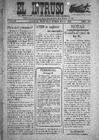 El intruso. Tri-Semanario Joco-serio netamente independiente. Tomo II, núm. 101, sábado 20 de noviembre de 1921 | Biblioteca Virtual Miguel de Cervantes