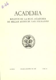 Academia : Anales y Boletín de la Real Academia de Bellas Artes de San Fernando. Núm. 66, primer semestre de 1988 | Biblioteca Virtual Miguel de Cervantes