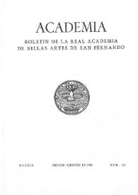 Academia : Anales y Boletín de la Real Academia de Bellas Artes de San Fernando. Núm. 63, segundo semestre de 1986 | Biblioteca Virtual Miguel de Cervantes
