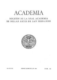 Academia : Anales y Boletín de la Real Academia de Bellas Artes de San Fernando. Núm. 62, primer semestre de 1986 | Biblioteca Virtual Miguel de Cervantes