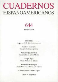 Cuadernos Hispanoamericanos. Núm. 644, febrero 2004 | Biblioteca Virtual Miguel de Cervantes