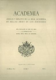 Academia : Anales y Boletín de la Real Academia de Bellas Artes de San Fernando. Núm. 4, segundo semestre de 1952 | Biblioteca Virtual Miguel de Cervantes