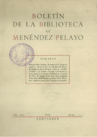 Boletín de la Biblioteca de Menéndez Pelayo. 1954 | Biblioteca Virtual Miguel de Cervantes