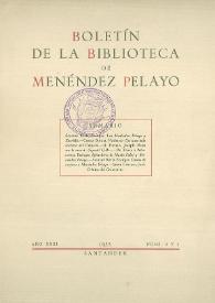 Boletín de la Biblioteca de Menéndez Pelayo. 1955 | Biblioteca Virtual Miguel de Cervantes