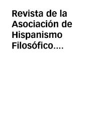 Revista de la Asociación de Hispanismo Filosófico. Núm. 12, Año 2007 | Biblioteca Virtual Miguel de Cervantes