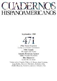 Cuadernos Hispanoamericanos. Núm. 471, septiembre 1989 | Biblioteca Virtual Miguel de Cervantes