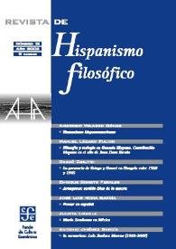 Revista de la Asociación de Hispanismo Filosófico. Núm. 13, Año 2008 | Biblioteca Virtual Miguel de Cervantes