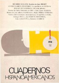 Cuadernos Hispanoamericanos. Núm. 418, abril 1985 | Biblioteca Virtual Miguel de Cervantes