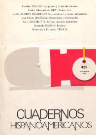 Cuadernos Hispanoamericanos. Núm. 425, noviembre 1985 | Biblioteca Virtual Miguel de Cervantes