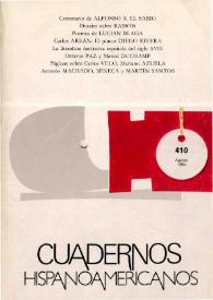 Cuadernos Hispanoamericanos. Núm. 410, agosto 1984 | Biblioteca Virtual Miguel de Cervantes