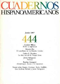 Cuadernos Hispanoamericanos. Núm. 444, junio 1987 | Biblioteca Virtual Miguel de Cervantes