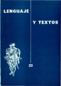 Lenguaje y textos. Número 20 | Biblioteca Virtual Miguel de Cervantes