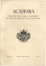 Academia : Anales y Boletín de la Real Academia de Bellas Artes de San Fernando. Núm. 7, segundo semestre de 1958 | Biblioteca Virtual Miguel de Cervantes