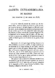 Gazeta de Madrid. 1808. Núm. 36, 17 de abril de 1808 | Biblioteca Virtual Miguel de Cervantes