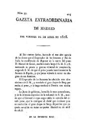 Gazeta de Madrid. 1808. Núm. 39, Gazeta Extraordinaria 22 de abril de 1808 | Biblioteca Virtual Miguel de Cervantes