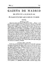 Gazeta de Madrid. 1808. Núm. 92, 20 de julio de 1808 | Biblioteca Virtual Miguel de Cervantes
