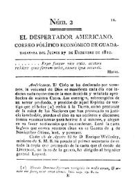 El Despertador Americano: correo político económico de Guadalajara. Núm. 2, jueves 27 de diciembre de 1810 | Biblioteca Virtual Miguel de Cervantes