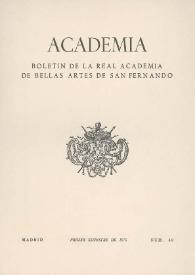 Academia : Anales y Boletín de la Real Academia de Bellas Artes de San Fernando. Núm. 40, primer semestre de 1975 | Biblioteca Virtual Miguel de Cervantes
