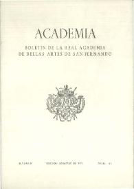 Academia : Anales y Boletín de la Real Academia de Bellas Artes de San Fernando. Núm. 41, segundo semestre de 1975 | Biblioteca Virtual Miguel de Cervantes