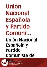 Unión Nacional Española y Partido Comunista de España | Biblioteca Virtual Miguel de Cervantes