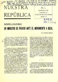 Nuestra República : publicaciones del Ateneo Republicano Español. Núm. 1, 20 de febrero de 1965 | Biblioteca Virtual Miguel de Cervantes