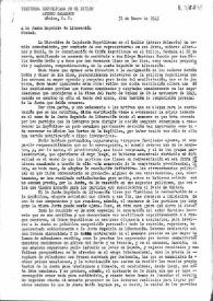 Carta de Izquierda Republicana en el exilio a la Junta Española de Liberación. México, D. F., 31 de enero de 1945 | Biblioteca Virtual Miguel de Cervantes