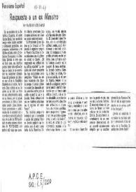 Respuesta a un ex Ministro / Mariano Granados | Biblioteca Virtual Miguel de Cervantes