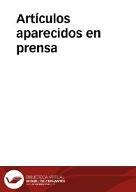 Artículos aparecidos en prensa | Biblioteca Virtual Miguel de Cervantes