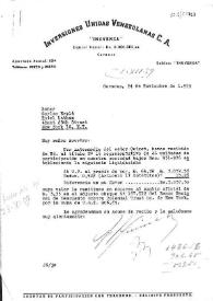 Carta de Inversiones Unidas Venezolanas (Inuvenca) a Carlos Esplá. Caracas, 24 de noviembre de 1959 | Biblioteca Virtual Miguel de Cervantes