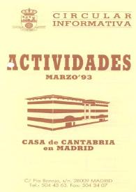 Actividades Marzo 93 : Casa de Cantabria en Madrid | Biblioteca Virtual Miguel de Cervantes