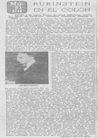 Rubinstein en el Colon | Biblioteca Virtual Miguel de Cervantes