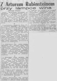 Z Arturem Rubinsteinem (Arthur Rubinstein) przy lampce wina | Biblioteca Virtual Miguel de Cervantes