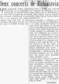 Deux concerts de Rubinstein | Biblioteca Virtual Miguel de Cervantes